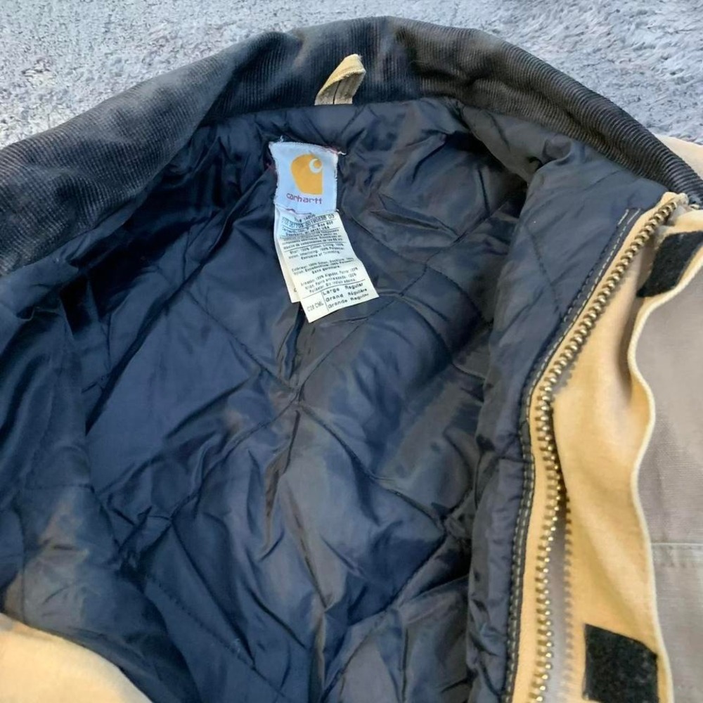 Tan Brown Carhartt Detroit Jacket With Corduroy Collar‎ Large - Picture 3 of 8